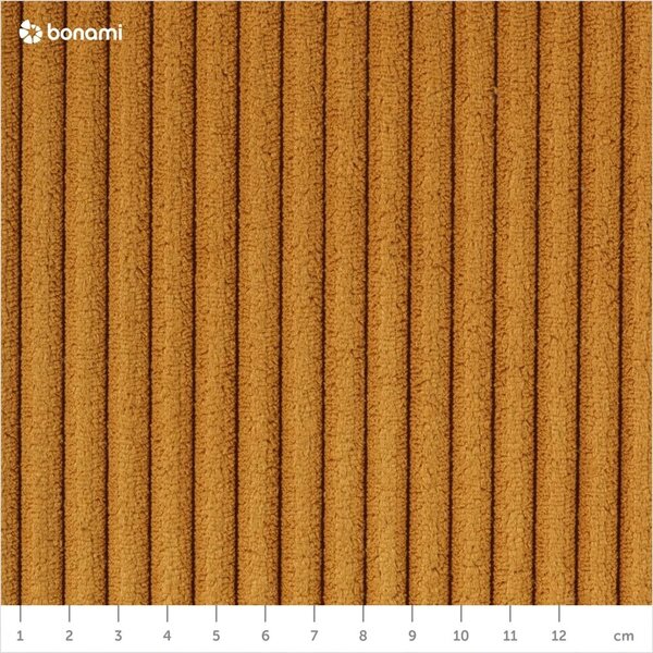 Musztardowa sztruksowa rozkładana sofa 195 cm Nona – Makamii