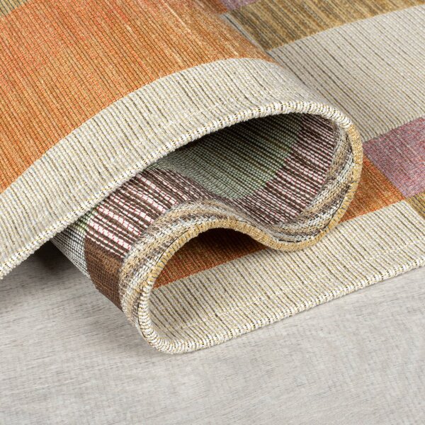 Pomarańczowo-naturalny chodnik 60x230 cm Riley Block Geo – Flair Rugs