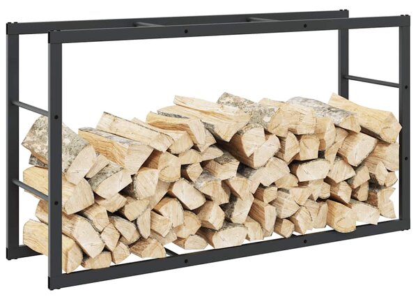 Stojak na drewno opałowe czarny 110x30x61 cm stalowy