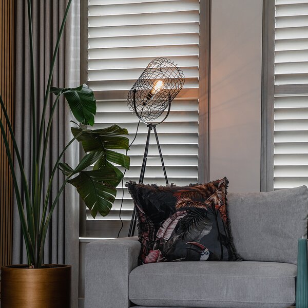 Lampa podłogowa industrialna statyw stal czarny - Bliss Vefa