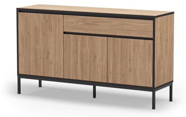 Niska komoda w dekorze dębu 140x80 cm Lorenza – Marckeric