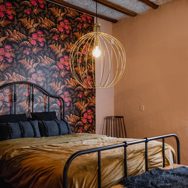Designerska lampa wisząca złota 60 cm - Wire Dos