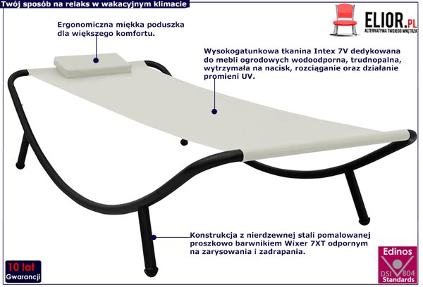 Kremowa leżanka ogrodowa L5-Z76