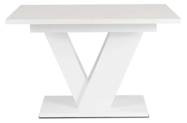 Stół Prostokątny Rozkładany CLARK 120-160 cm Biały Połysk Glamour