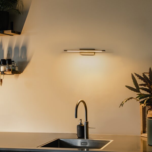 Nowoczesna lampa ścienna czarna 41,5 cm z LED IP44 - Jerre