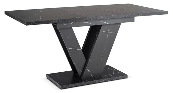 Stół Prostokątny Rozkładany CLARK 120-160 cm Czarny Marmur Glamour