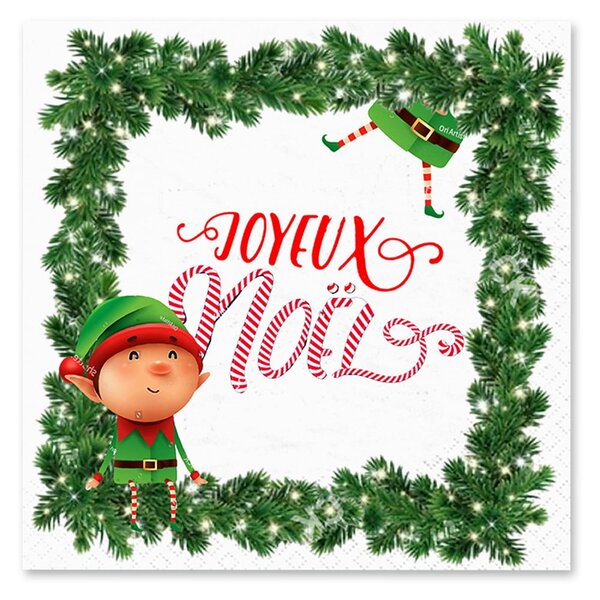 Serwetki zestaw 20 szt. 33x33 cm Prankster Elf – Homéa