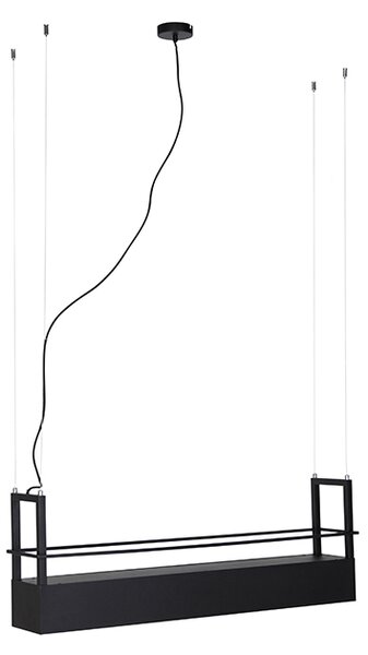 Industrialna lampa wisząca czarna z półką 4-światła GU10 - Cage Rack