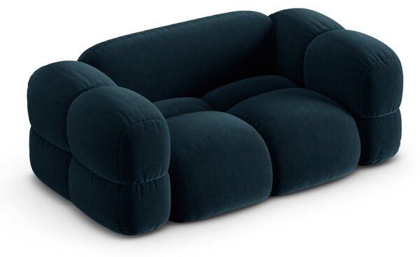Ciemnoniebieska aksamitna sofa 180 cm Loretto – Cosmopolitan Design