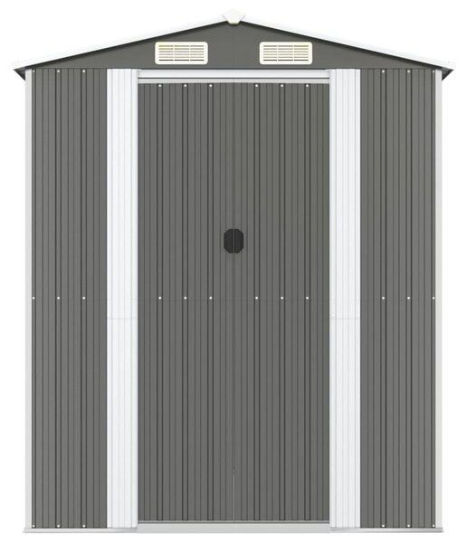 Szopa ogrodowa, jasnoszara, 192x357x223cm, stal galwanizowana