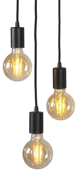 Inteligentna lampa wisząca w stylu industrialnym czarna w komplecie z Wi-Fi G95 3-światła - Facil