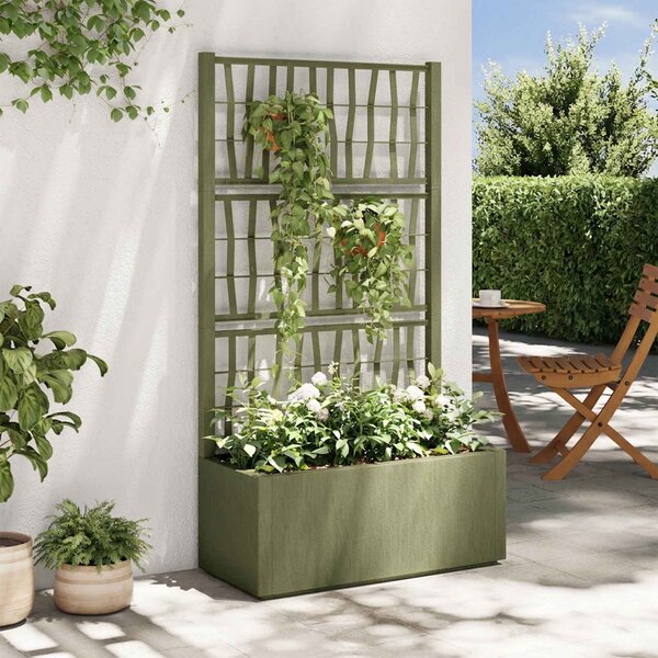 Donica ogrodowa z trellem zielony 80 x 36 x 140 cm PP