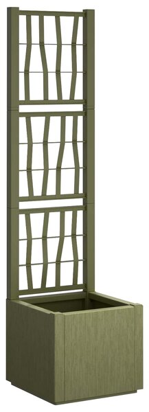 Donica ogrodowa z trellem zielony 36 x 36 x 140 cm PP