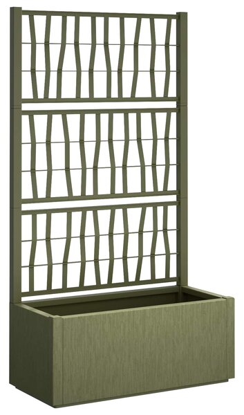 Donica ogrodowa z trellem zielony 80 x 36 x 140 cm PP