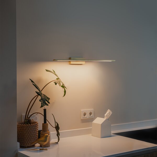 Lampa ścienna mosiądz 62 cm w tym LED IP44 - Jerre