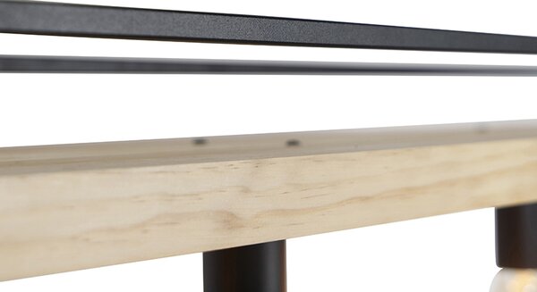 Inteligentna lampa wisząca czarna z drewnem 4-światłowa w tym Wifi G95 - Shelf