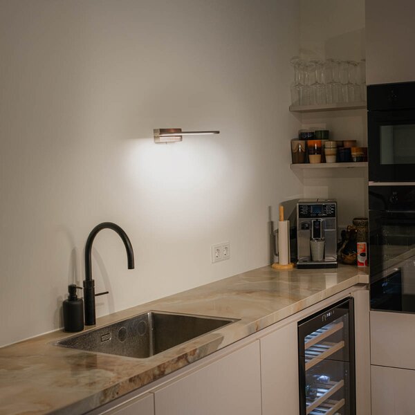 Stalowa lampa ścienna 62 cm z LED IP44 - Jerre