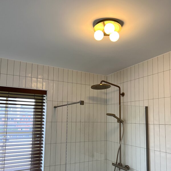 Nowoczesna lampa sufitowa do łazienki mosiądz 3-światła - Cederic