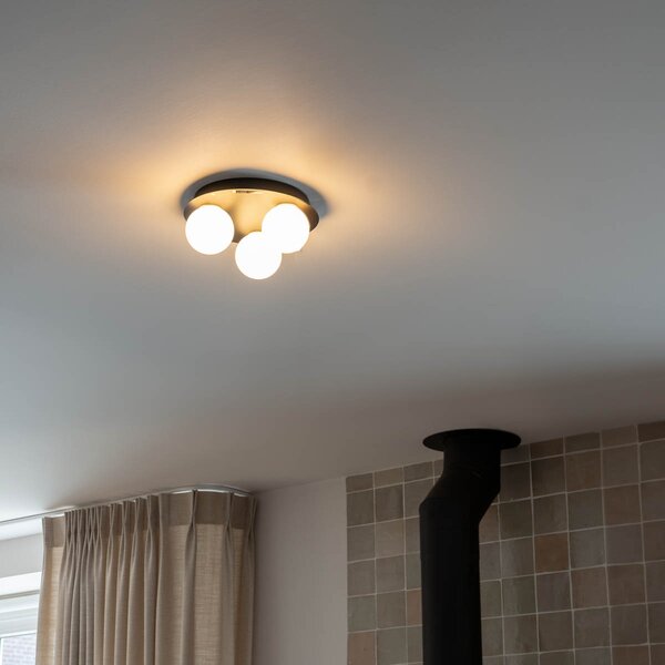 Nowoczesna lampa sufitowa do łazienki czarna 3-światłowa - Cederic