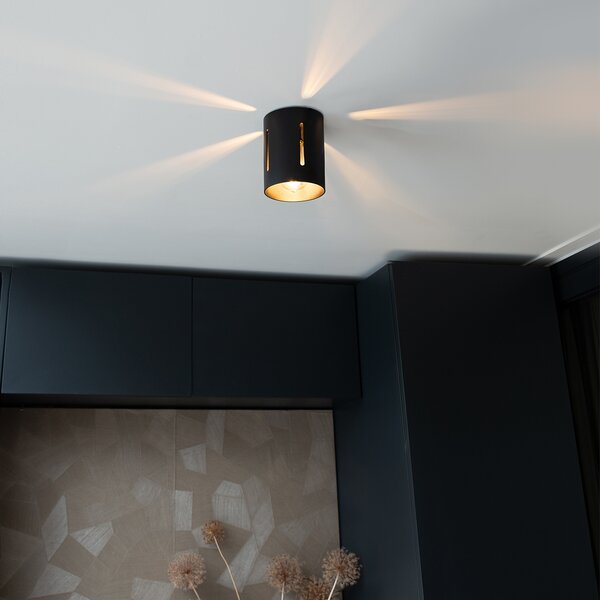 Designerska lampa sufitowa czarna - Yana