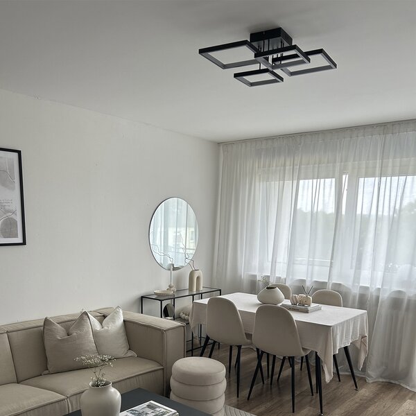 Lampa sufitowa czarna w komplecie z LED 3-stopniowy ściemniacz 4-światła - Lejo