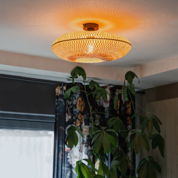 Orientalna lampa sufitowa z bambusa 50 cm - Ostrava