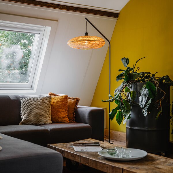 Orientalna lampa podłogowa bambusowa - Ostrava