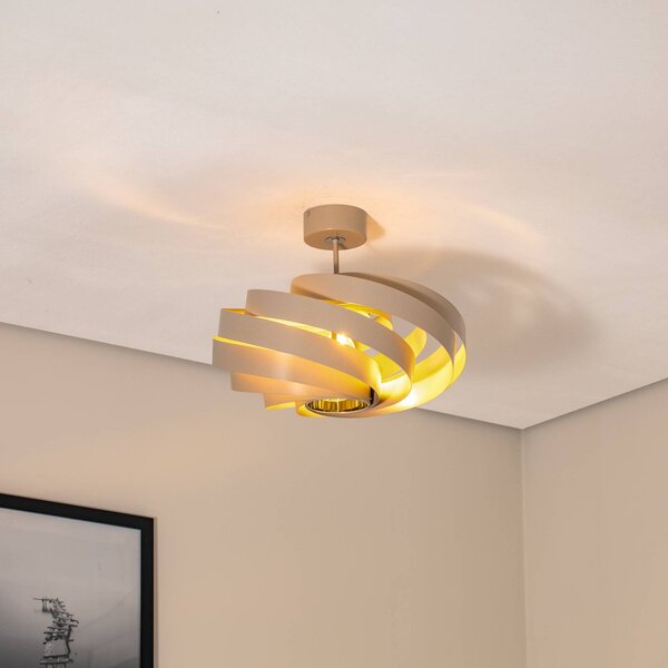 Lampa sufitowa Vento Euluna, możliwość ściemniania, kremowy / amber, salon / jadalnia, metal, nowoczesny