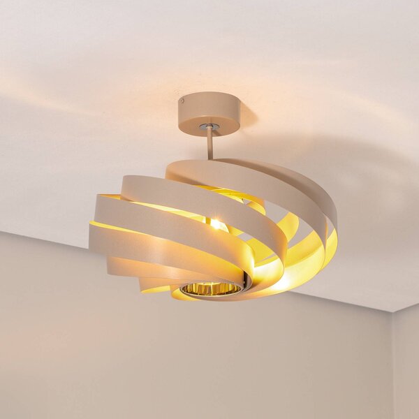 Lampa sufitowa Vento Euluna, możliwość ściemniania, kremowy / amber, salon / jadalnia, metal, nowoczesny