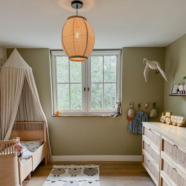 Orientalna lampa wisząca naturalna 35 cm - Rob