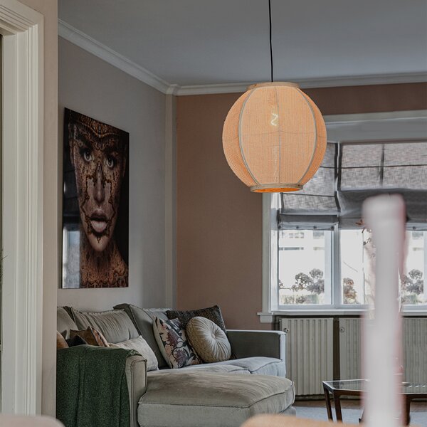 Orientalna lampa wisząca naturalna 46 cm - Rob