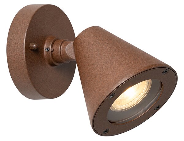 Nowoczesna lampa ścienna zewnętrzna brązowa rdza IP44 regulowana - Ciara