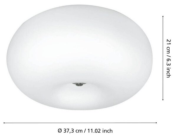 EGLO Lampa sufitowa Optica, możliwość ściemniania, biały / opal, przedpokój, metal, nowoczesny