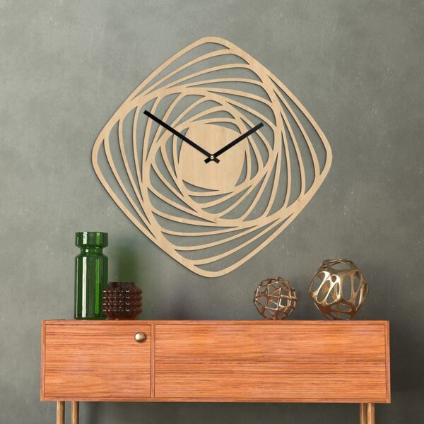 Nowoczesny drewniany zegar ścienny | SPIRAL