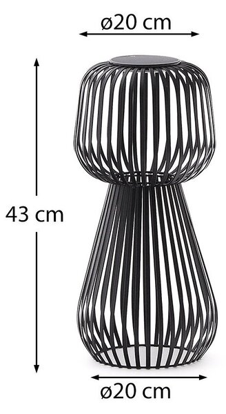 Lampa zewnętrzna stołowa LED ze ściemniaczem solarna (wysokość 42 cm) Reiba – Kave Home