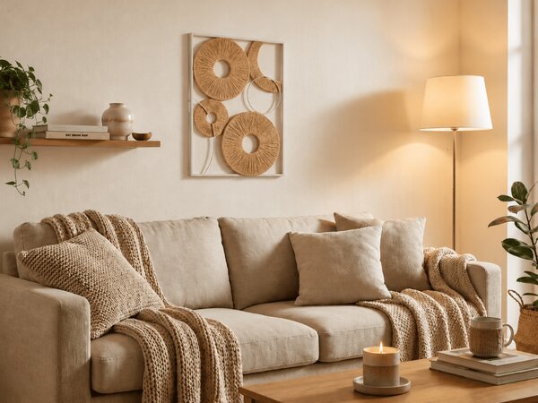Zestaw 2 sztuk dekoracji ściennej CIRCLES metal 48x68 cm, czarny / biały