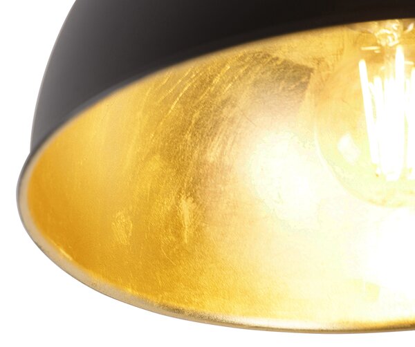 Inteligentna lampa sufitowa czarna ze złotem 28 cm z Wi-Fi A60 - Magnax