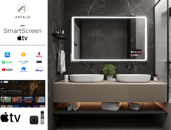 LED lustro do łazienki z oświetleniem M6 premium