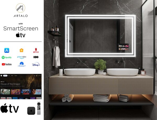 Lustro LED w ramie do łazienki M3