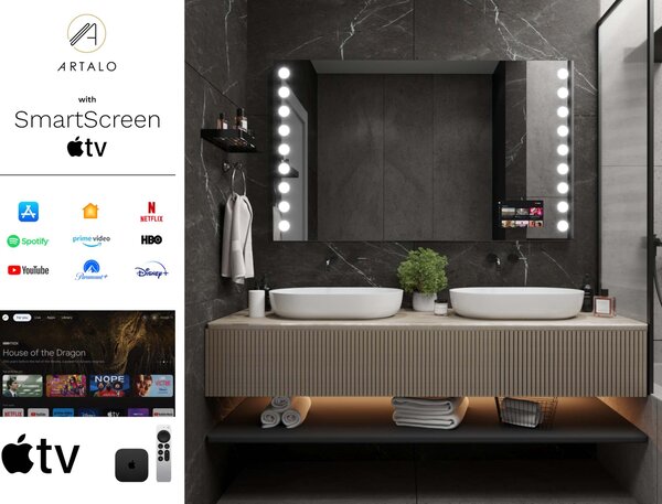 LED lustro do łazienki z oświetleniem M14 premium