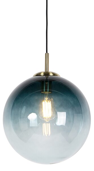 Inteligentna lampa wisząca mosiężna z oceanicznie niebieskim szkłem 33 cm z WiFi ST64 - Pallon