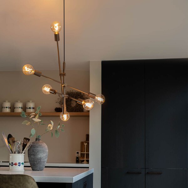 Industrialna lampa wisząca ciemny brąz 6-świateł - Sydney