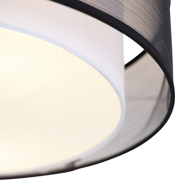 Inteligentna lampa sufitowa czarna z białą 50 cm z 3 WiFi A60 - Drum Duo