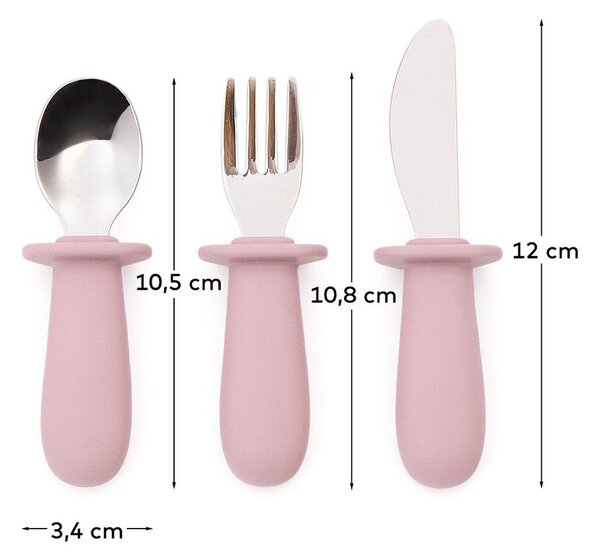 Różowe plastikowo-silikonowe sztućce dla dzieci 3 szt. Lili – Kave Home