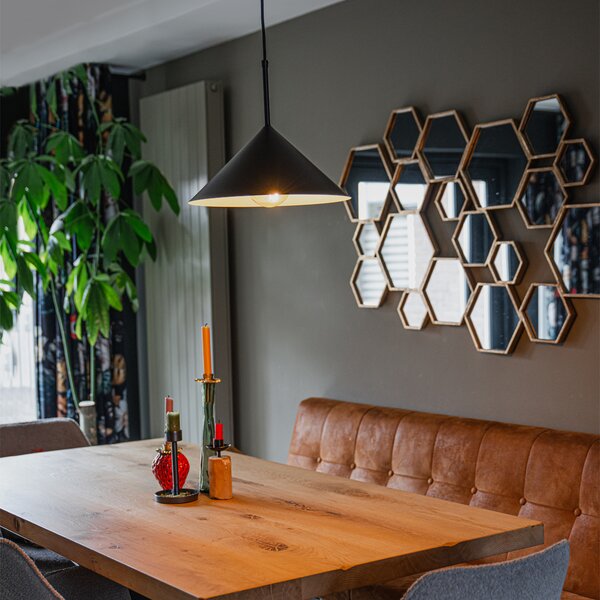 Designerska lampa wisząca czarna - Triangolo