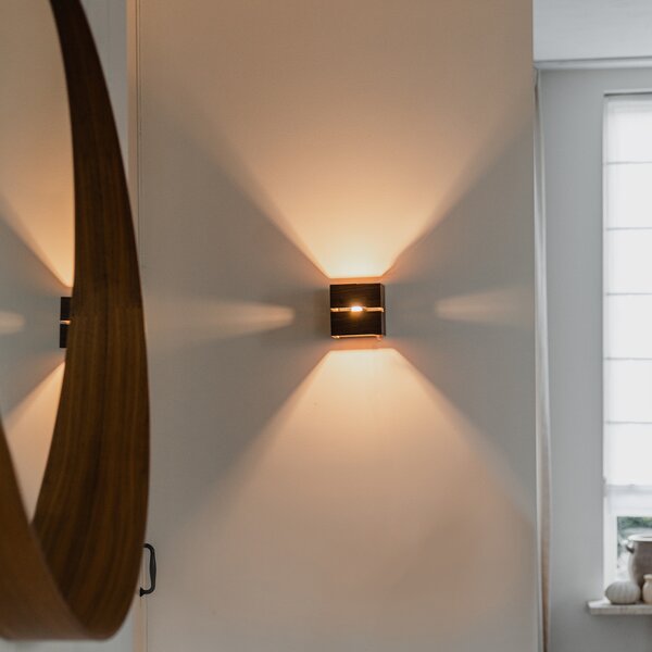 Rustykalna lampa ścienna z drewna orzechowego 9,7 - Transfer Groove