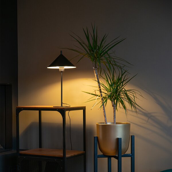 Designerska lampa stołowa czarna - Triangolo