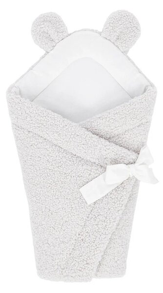 Rożek niemowlęcy z materiału sherpa w kolorze kości słoniowej 35x65 cm – Meowbaby