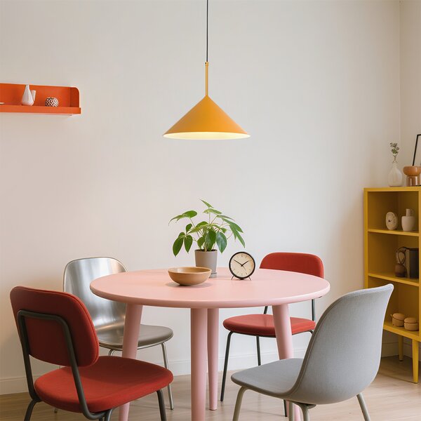 Designerska lampa wisząca żółta - Triangolo