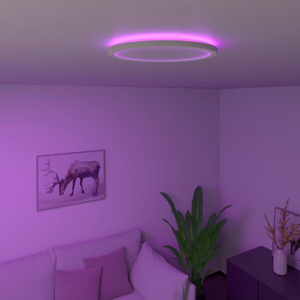 Inteligentny plafon biały 29,5 cm z LED RGBW IP54 - Siem